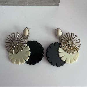 Lulu Frost Patti Daisy flower acrylic, brass and rhinestone earrings